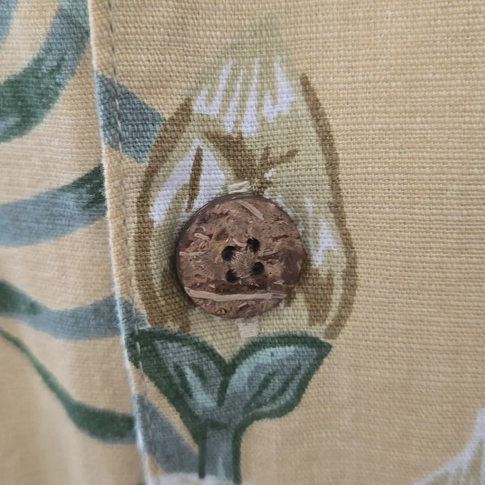 Joe Marlin Tropical Leaf Print Button-Up Shirt - Picture 6 of 9